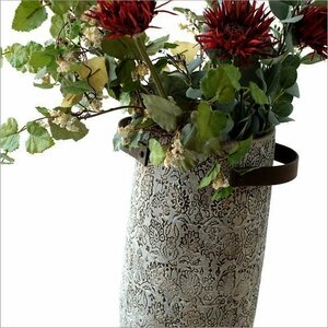 フラワーベース 陶器 花器 花瓶 花びん ロング デザイン 模様 おしゃれ 花入れ 陶器のトールベース SARA 送料無料(一部地域除く) sik6253