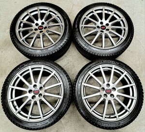 【美品】スバルレガシィ STI ts 限定 18インチ 8.0J 純正 ホイールタイヤ 2018 ミシュラン スタッドレス 235/40R18 ブレンボ S402 BP BL