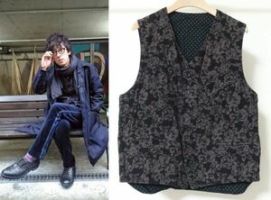Engineered Garments エンジニアードガーメンツ Reversible Vest Floral Printed Flannel / Brushed Polka Dot Twill ベスト M