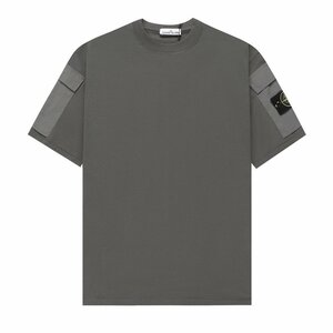 Stone Island ストーンアイランド 半袖 tシャツ 男女兼用 グレー t-shirt 夏 トップス ファッション XLサイズ