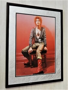 デヴィッド・ボウイ/Ziggy Tour 1972/アートピクチャー額付/David Bowie/Mick Rock/Stardust/ロックアイコン/お店のディスプレイ/お洒落