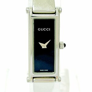 【1円スタート】【箱付き】GUCCI グッチ 1500L SS ブラック文字盤 クオーツ レディース腕時計 266158