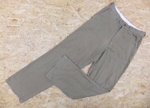 Schott ショット テーパード サイズ30 メンズ パンツ ジップフライ ヘリンボーンストライプ ワンポイントロゴワッペン カーキ系