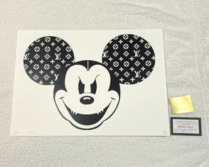 世界限定100枚 DEATH NYC ミッキーマウス ルイヴィトン LOUISVUITTON Dismaland ポップアート アートポスター 現代アート KAWS Banksy