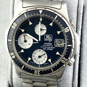 【1円〜】TAG HEUER タグ ホイヤー 腕時計 メンズ クロノグラフ 273.006 ブラック文字盤 プロフェッショナル 2000 可動品