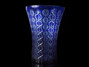 【雲】豪華 Bohemia glass ボヘミアガラス フラワーベース 花瓶 高さ36cm 古美術品　A7688 CT3fgs