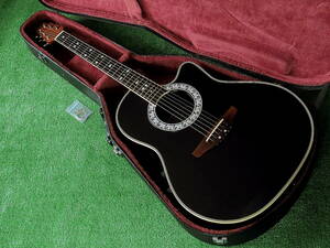 即決 Ovation エレアコギター 軽量オベーション製エレクトリックアコースティックギターCelebrity CC57 真黒ブラック アコギハードケース付