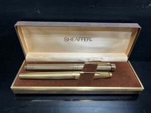 SHEAFFER/シェーファー/ペン先 585/14K/USA/ブラック×ゴールド/万年筆/筆記用具/文房具/ケース付き/2本セット