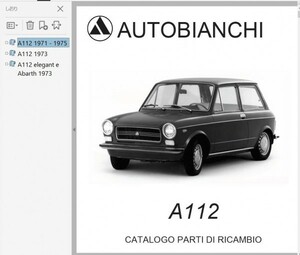 AUTOBIANCHI アウトビアンキ A112 パーツリスト　パーツカタログ