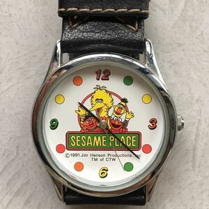 電池交換済 動作品 腕時計 SESAME PLACE セサミストリート キャラクター ウォッチ エルモ バート アーニー ビッグバード 日本製 レトロ