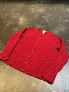 (34) L.L.Bean 100%COTTON レッド L C/D ケーブル 80s 90s 00s USA VINTAGE vintage ヴィンテージ ビンテージ ボロ アメリカ製 