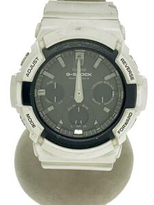 CASIO◆ソーラー腕時計・G-SHOCK/デジアナ/ラバー/BLK/WHT/SS