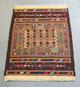 ペルシャキリム 手織り絨毯　トライバルラグ　size:146 x 105 cm