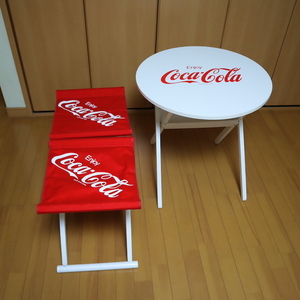 ■当時物 コカ・コーラ テーブル＆イス ３点セット＠Coca-Cola