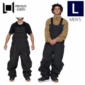 ● L1 RANKIN BIB PNT BLACK Lサイズ メンズ スノーボード スキー パンツ PANT ビブパンツ 23-24 日本正規品