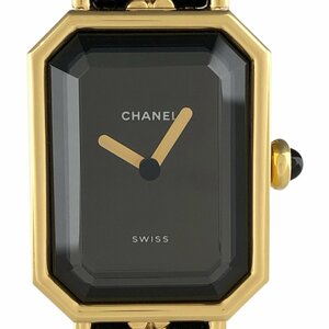 シャネル CHANEL プルミエール Mサイズ H0001 腕時計 SS レザー クォーツ ブラック レディース 【中古】