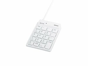 BUFFALO スリムテンキーボード Tabキー付き ホワイト BSTK11WH(中古 未使用品)　(shin