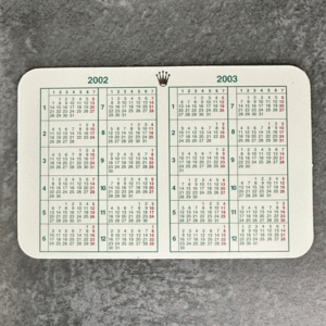 【未使用・長期保管品】　ROLEX/ロレックス　純正付属品　カレンダー　2002-2003