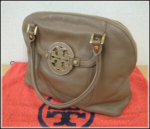 4222T 【本物保証】 TORY BURCH トリーバーチ　ハンドバッグ　ブラウン系　レザー