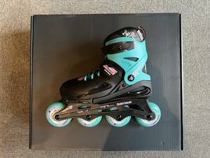 新品！未使用品！NEWモデルジュニアインラインスケート「ROLLERBLADE FURY Black/Sea Green 23.0㎝-26.0㎝」サイズ調整OK！