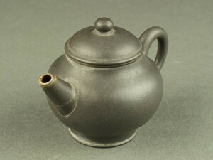 【宇】DD349 唐物 黒泥急須 単孔口 煎茶道具