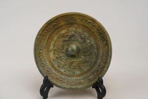 【竹河】中国古美術 銅鏡 中国 古鏡 古銅製 青銅鏡 古玩 骨董品 時代物