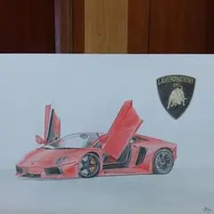 ランボルギーニ・アヴェンタドール　色鉛筆画