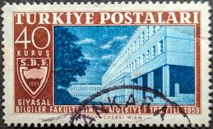 【外国切手】 トルコ 1959年12月04日 発行 トルコ政治学部創立100周年記念式典 消印付き