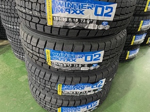 送料無料ダンロップWM02　155/65R13スタッドレスタイヤ4本セット2023年製造