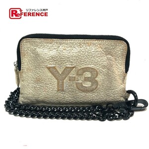 Y-3 ワイスリー ポーチ ヨージヤマモト 財布 小物入れ チェーン付 ロゴ コインケース レザー ブロンズ メンズ