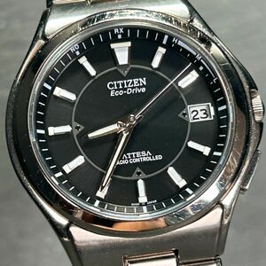 美品 CITIZEN シチズン ATTESA アテッサ ATD53-2841 腕時計 エコドライブ ソーラー 電波時計 アナログ カレンダー チタニウム 動作確認済み