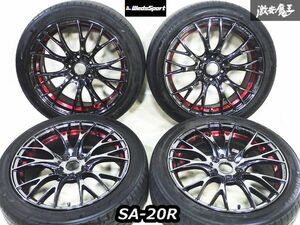 ●Weds Sports ウェッズスポーツ SA-20R 18インチ 7.5J +45 PCD114.3 5穴 ホイール 4本セット タイヤ付き レヴォーグ インプレッサ WRX