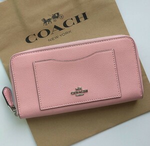 【新品】COACH　コーチ　長財布　ラウンドジップ 　ピンク