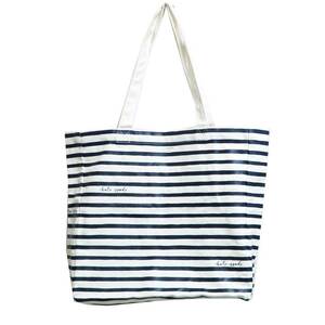 ケイトスペード　NSAVY PAINTED STRIPE CANBAS BOOK TOTE