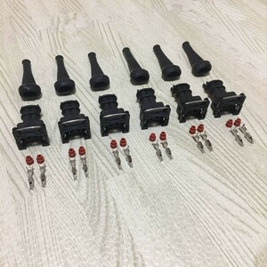 送料無料 インジェクター カプラー コネクター ワンタッチ EV1 AE86 4AG L20 L28 FJ20 CA18 RB26 RB20 RB25 DENSO SR20 4G63 デンソー 角型