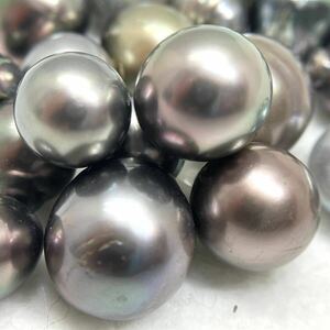 ［南洋黒蝶真珠23点おまとめ］m 重量約50g/250ct 約10.0-13.0mm珠 pearl パール ルース 裸石 宝石 ジュエリー jewelry 