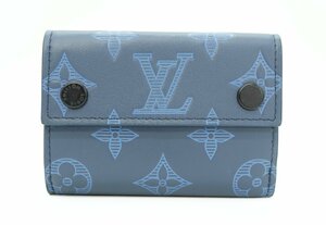 1円スタート！LOUIS VUITTON ルイヴィトン シャドウディスカバリー コンパクト・ウォレット M80424 イニシャル入り