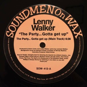 即決 Lenny Walker / The Party (Gotta Get Up) 12inch Garage House Barbara Tucker (Backing Vocals)