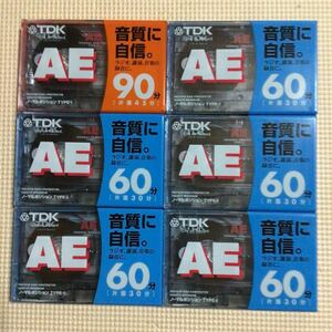 TDK AE 60x5.90 ノーマルポジション カセットテープ6本セット【未開封新品】■■