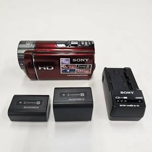 E14214(053)-630/NE3000　ビデオカメラ　SONY HDR-CX180　3.3 MEGA PIXELS　ソニー　Exmor R/バッテリー2個/バッテリーチャージャー