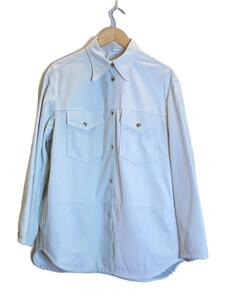 MM6◆Two toned Leather Button-down Shirt/42/レザー/WHT/S32DL0255