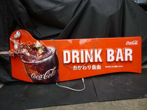 レア♪非売品 コカ・コーラ LED　看板　パネルドリンクバー　店舗什器 吊り下げ プラ看板 立体エンボス 店舗 什器 Coca-Cola DrinkBar 