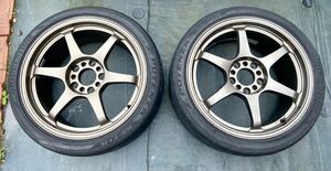 5ZIGEN プロレーサー 鍛造 2本 17in 8J +40 5H 114.3 ポテンザ71R 215/40付 TE37 SSR タイプC 似 軽量