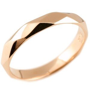 リング ゴールド 指輪 ピンクゴールドk10 ダイヤ柄指輪 婚約指輪 ダイヤ カットリング 菱形 地金 10金 送料無料 セール SALE