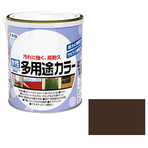 水性多用途カラー アサヒペン 塗料・オイル 水性塗料3 1.6Lーコゲチャ