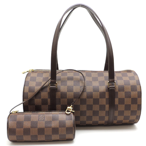 ［飯能本店］LOUIS VUITTON LV ルイ・ヴィトン パピヨン 30 N51303 (廃番) ハンドバッグ ダミエ エベヌ (ブラウン系) レディース DH79203