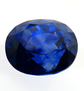 4310 ブルーサファイア 2.47ct てり良好 高彩度 わずかに紫を帯びた美しい青 スリランカ産 瑞浪鉱物展示館