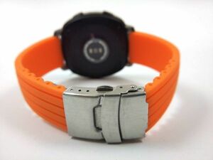 シリコンラバーストラップ 交換用腕時計ベルト Dバックル オレンジ 18mm