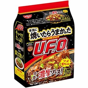 日清食品 本当に焼いたらうまかった 日清焼そばU.F.O. 2食パック インスタント袋麺 210g×9個