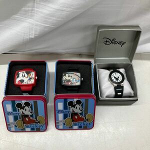 64①●60211-⑦ ミッキーマウス ディズニー 腕時計 時計 MK-20 Classic Mickey Collection ジャンク品 3個 まとめ売り